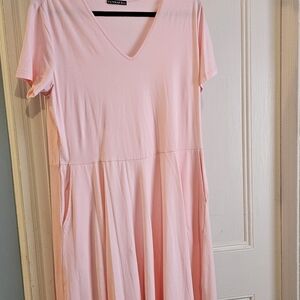 Pretty Pink Pocket Casual Dress by Fensace XXL Well Made!